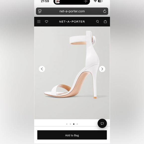 Gianvito Rossi Heel- white leather sandal with dust bag size 37 retail $950 - Picture 5 of 17